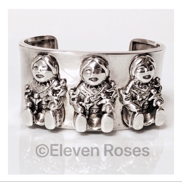 Carol Felley Jewelry - Carol Felley Wide Sterling Storyteller Cuff